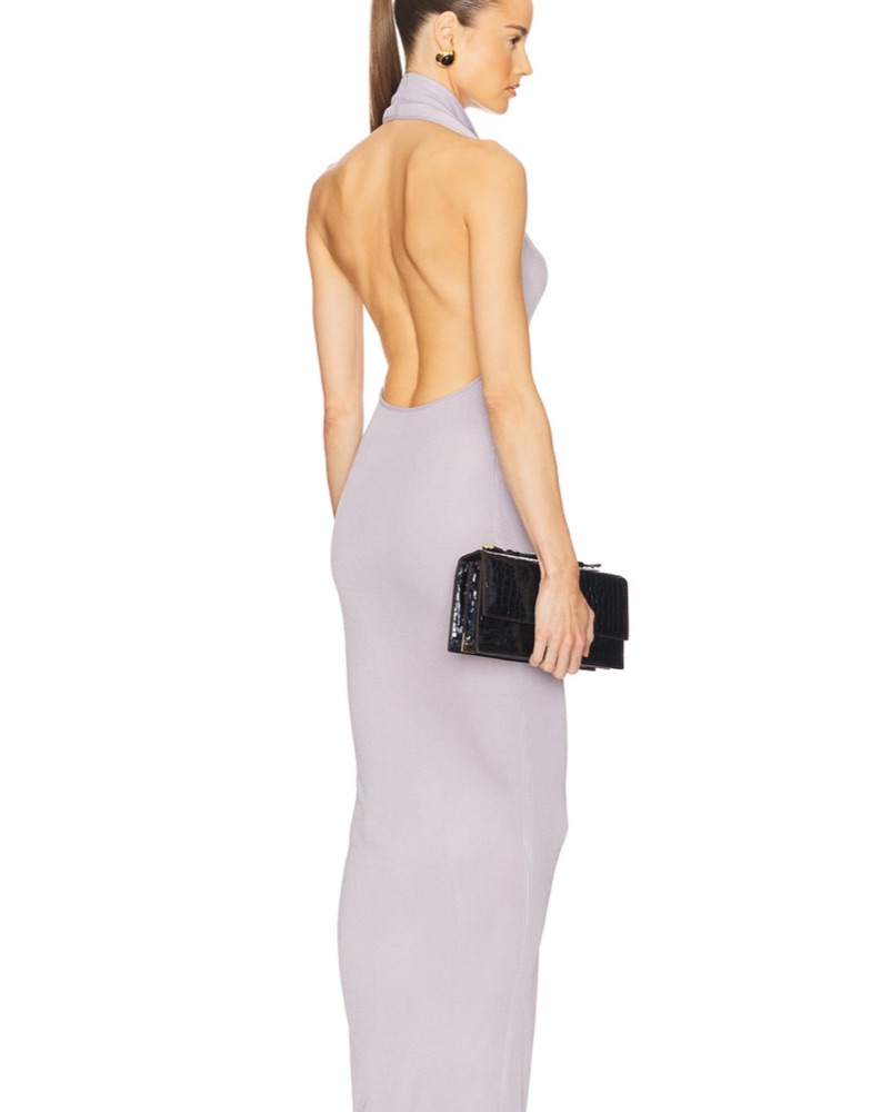Helsa Aaliyah Maxi Knit Dress in Silver by Helsa - Pickle