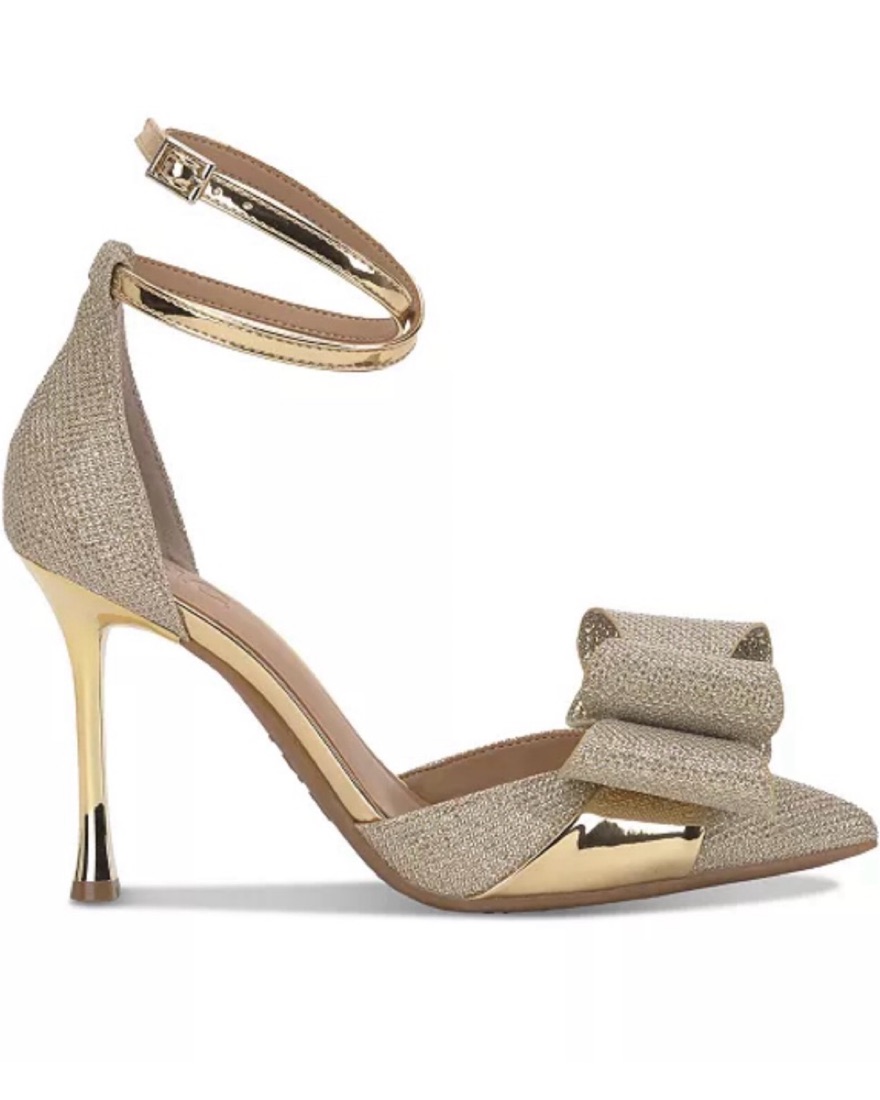 Glamorous Gold Studded Strap Heels - Image 2