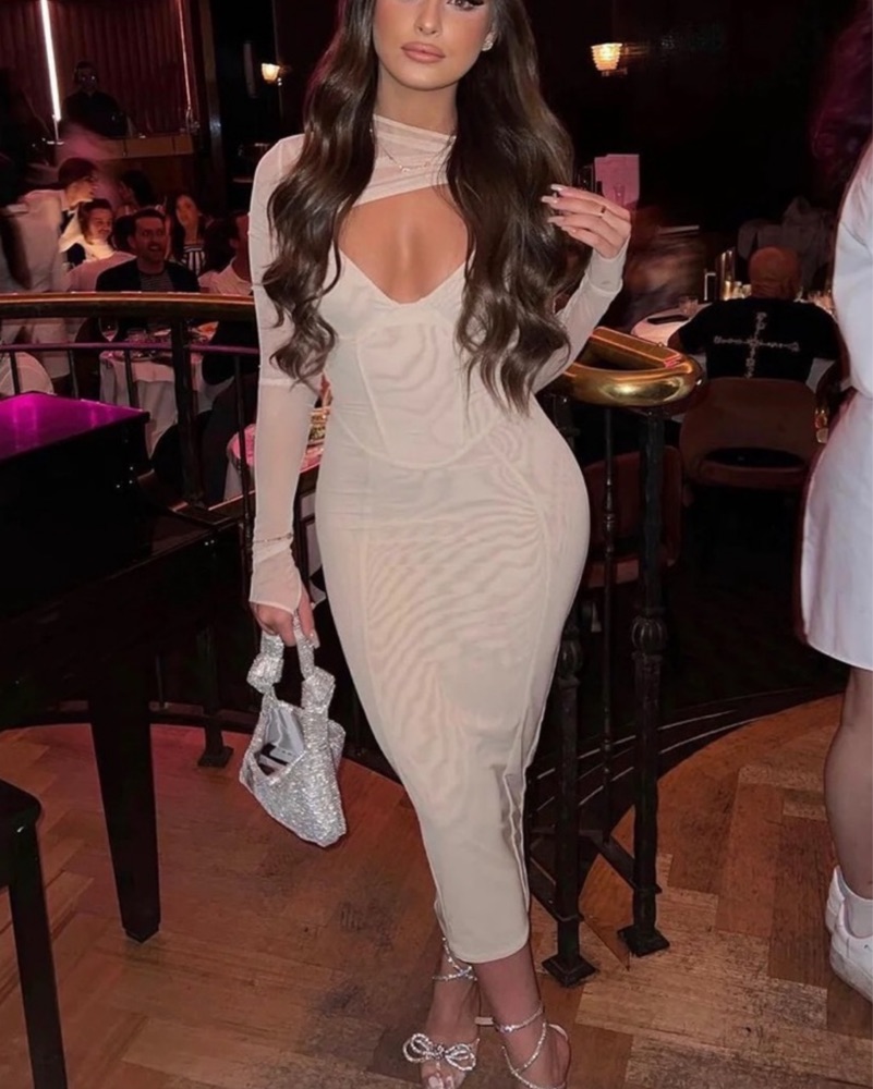 house of cb beige dress House of Cb Kara Cream – shortandsweethire main image 1