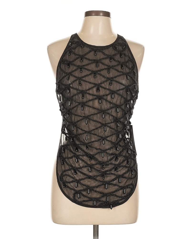 Black Beaded Diana Ross Top by Fashion Nova Luxe - Pickle