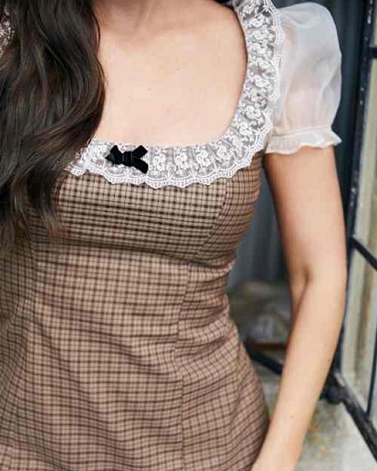 reformation brown checkered dress Reformation Dresses | Luxury Fashion Up To 70% Off