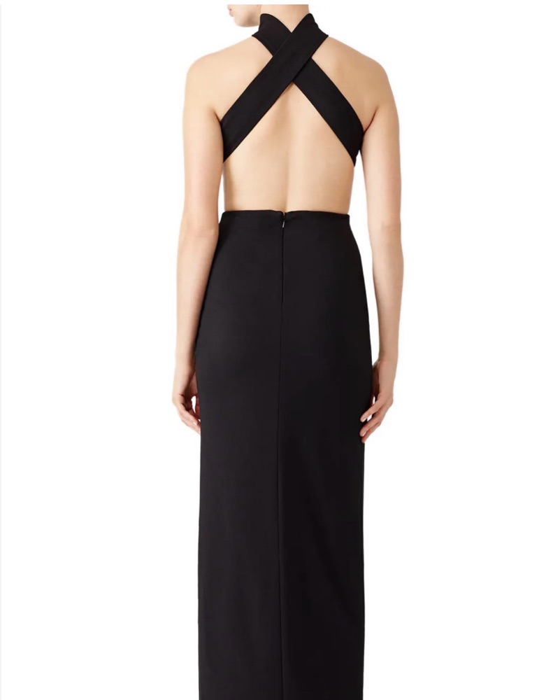black coverup dress Shona Joy - Agnes Halter Neck Maxi Dress