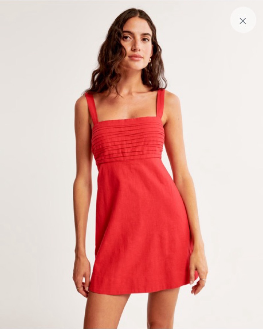 A&F Emerson Linen-Blend Skort Dress by Abercrombie and Fitch - Pickle