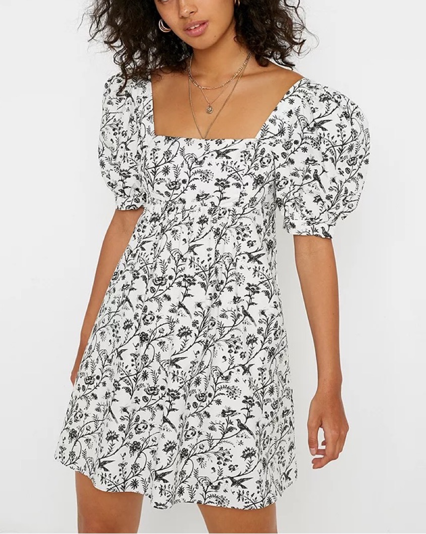 UO x Laure Ashley Puff Sleeve Dress by Urban Outfitters - Pickle