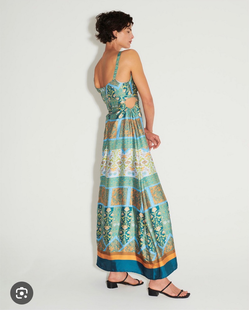 chinese dress ladies Alida Linen Maxi Dress Midnight Bells Beach – Hansen & Gretel main image 1