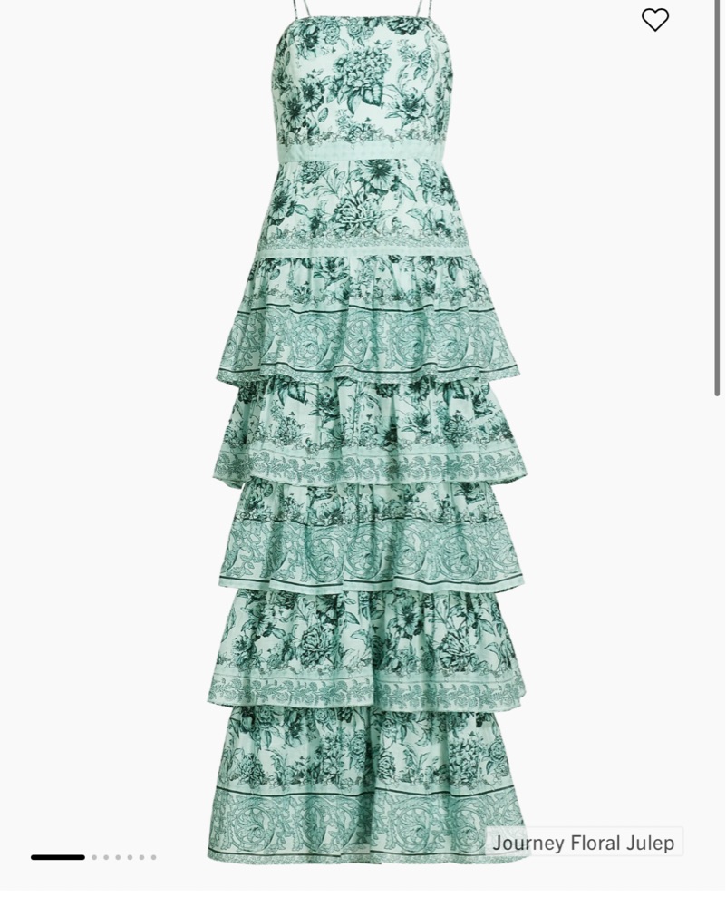 sachin and babi light blue dress Warehouse Chiffon Plunge Neck Ruffle Detail Volume Sleeve Maxi Dress in  Green