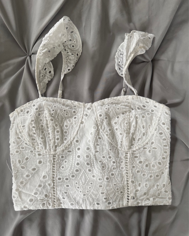 White Eyelet Skirt Set - Image 3