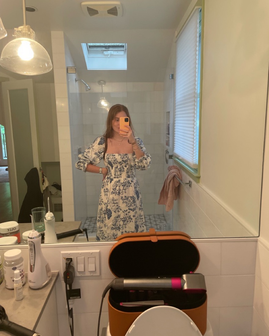 Reformation Blue & White Linen Maxi - Image 3