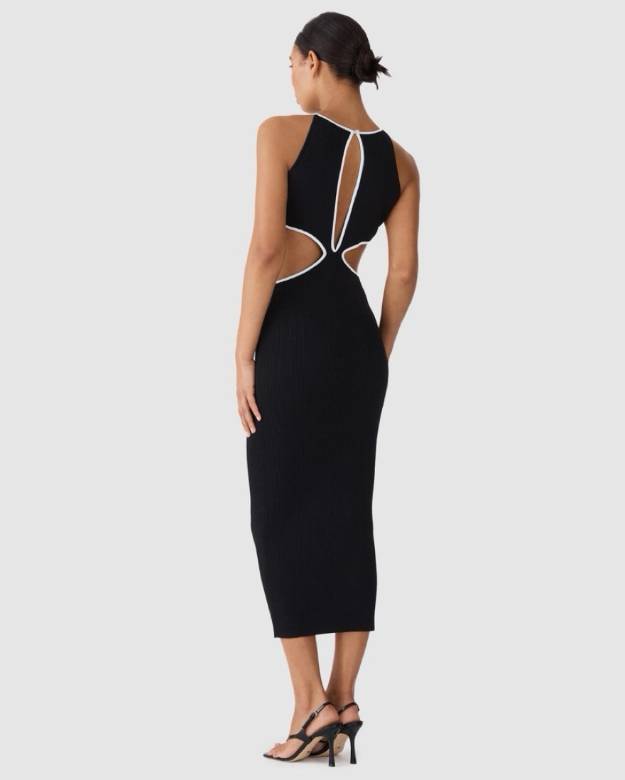 black tie dresses plus size AX Paris Black Asymmetric Cut Out Midi Dress  She Selected