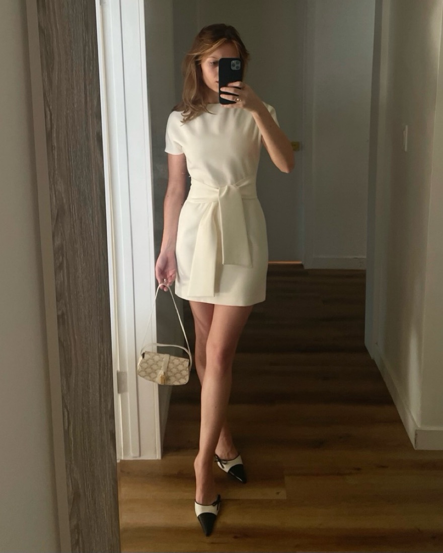 Alice and Olivia A-Line White Mini Dress by Alice & Olivia - Pickle