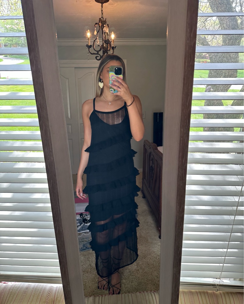 Black Zara Ruffle Dress by Zara - Pickle