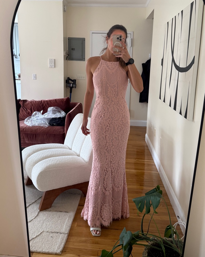 Pink Lace Gown by Aqua - Pickle
