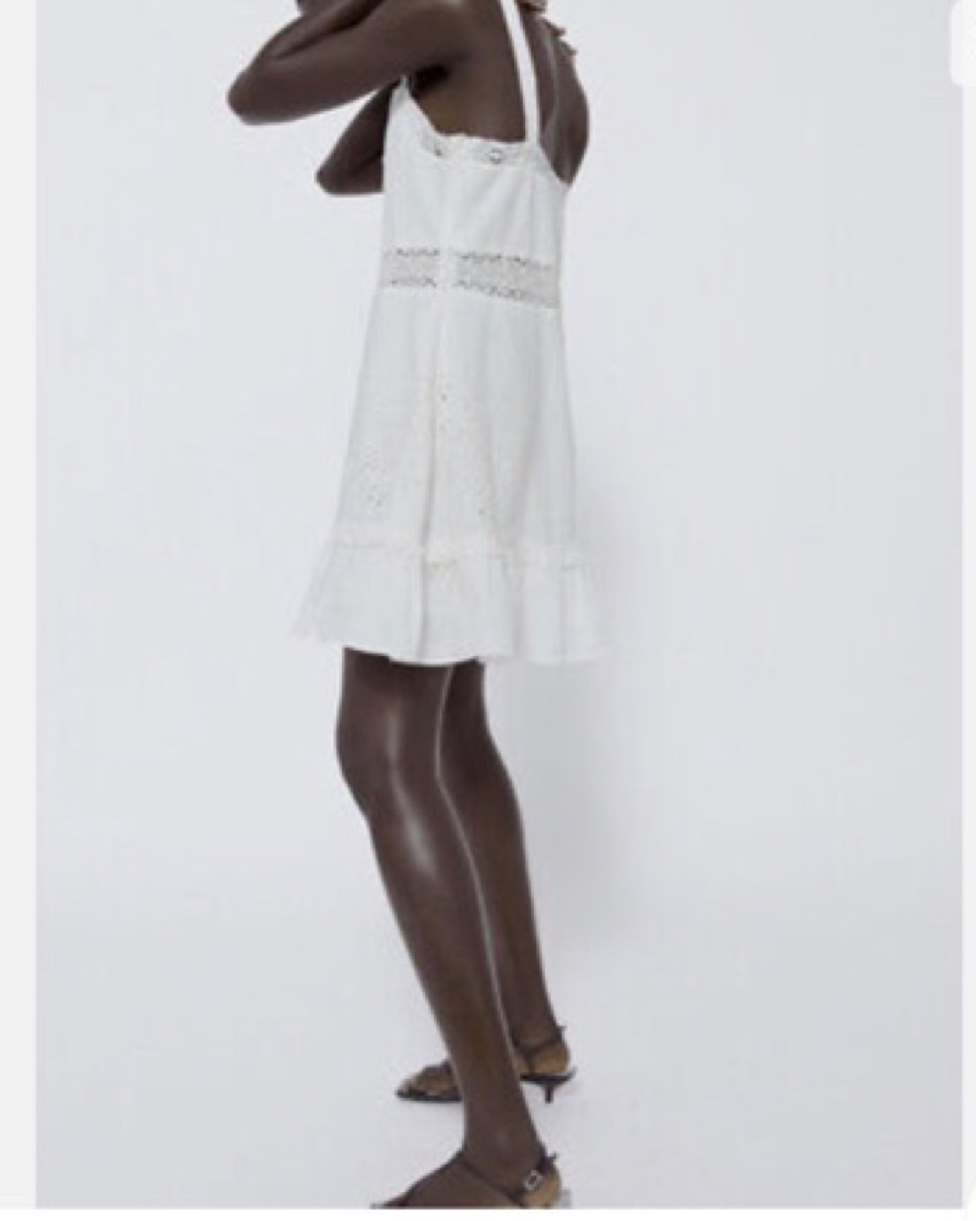 zara white drop waist dress Zara Drop Waist Maxi Dress-White XL main image 1