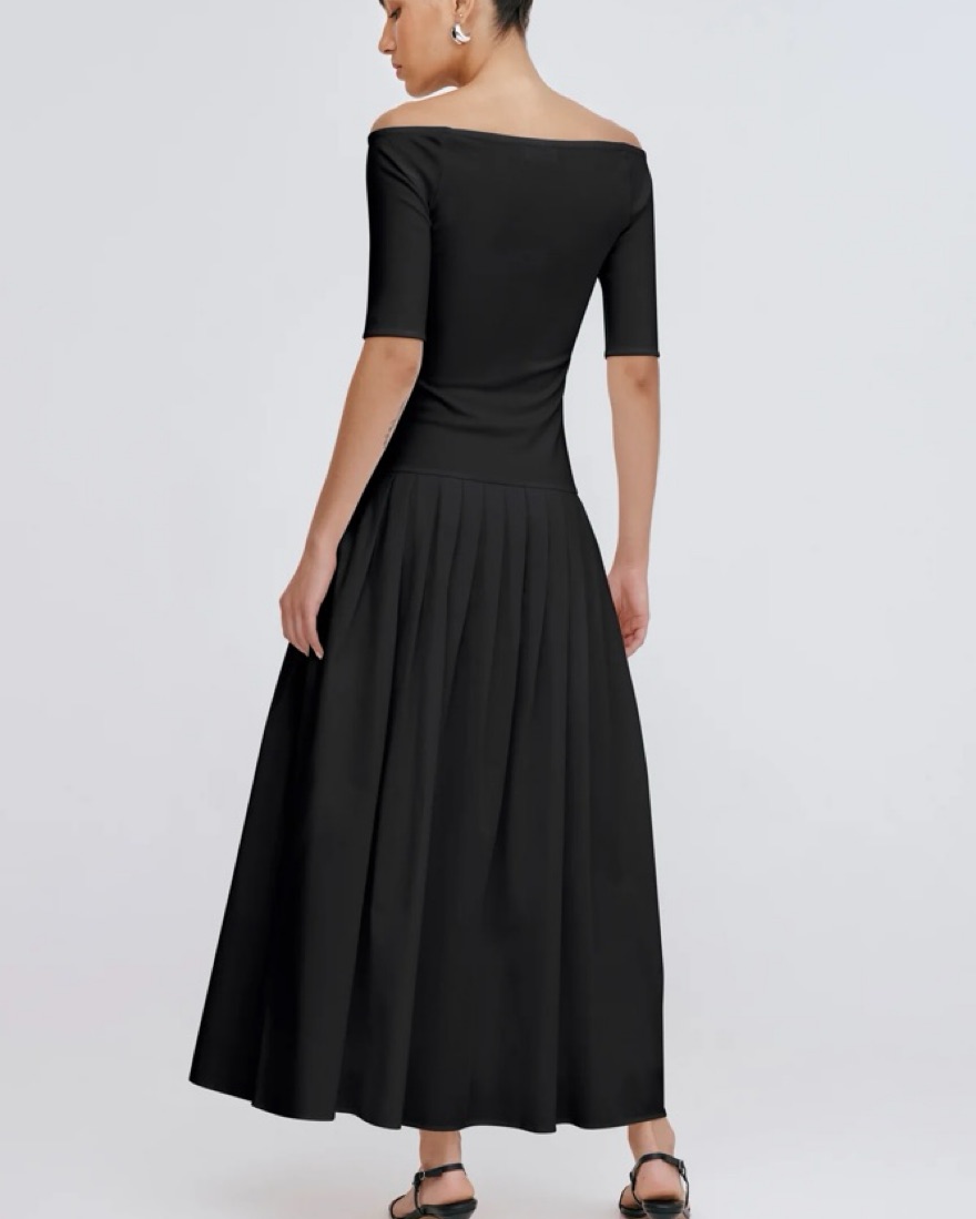 open lace back dress Marcella Chevron Sequin Dress  Dress the Population