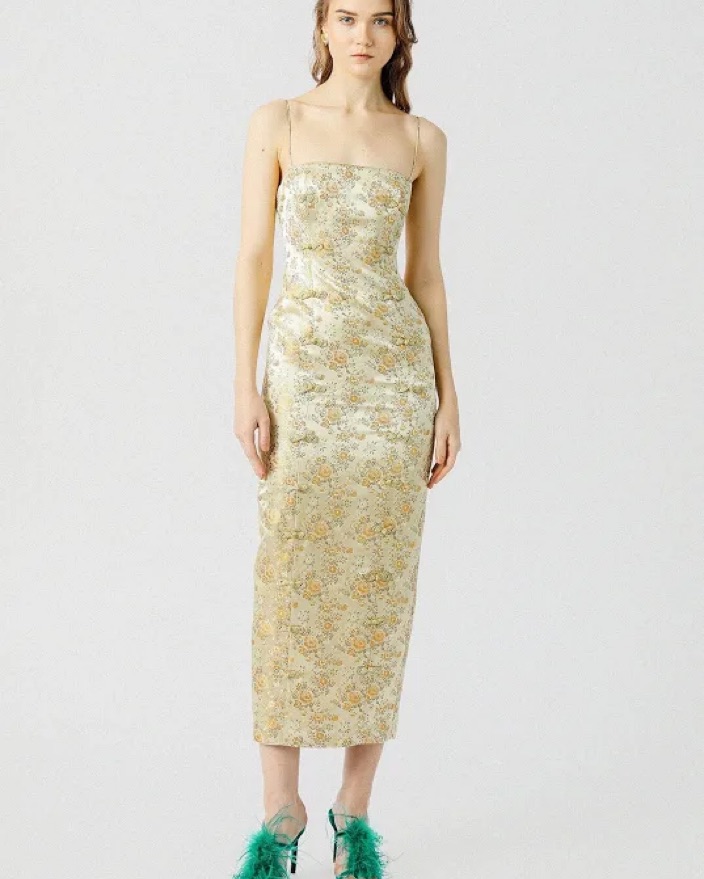 slim fit dress slacks Sau Lee Gillian Dress, Light Gold main image 0