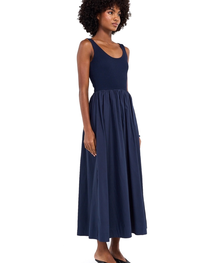 Navy Tank midi dress by Moon River - Pickle