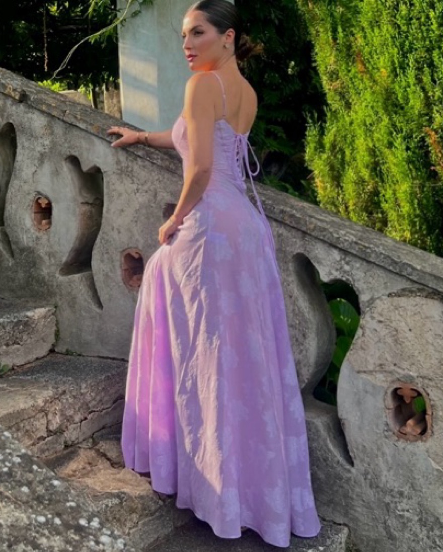 ORCHID FLORAL LACE BACK MAXI DRESS by House of CB - Pickle