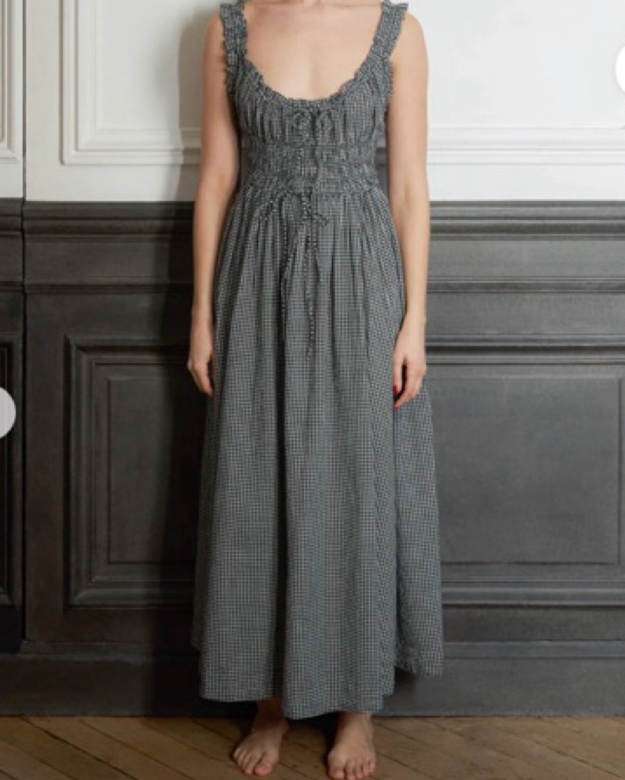 white christmas dresses Navy Gingham Sloan Maxi Dress main image 0