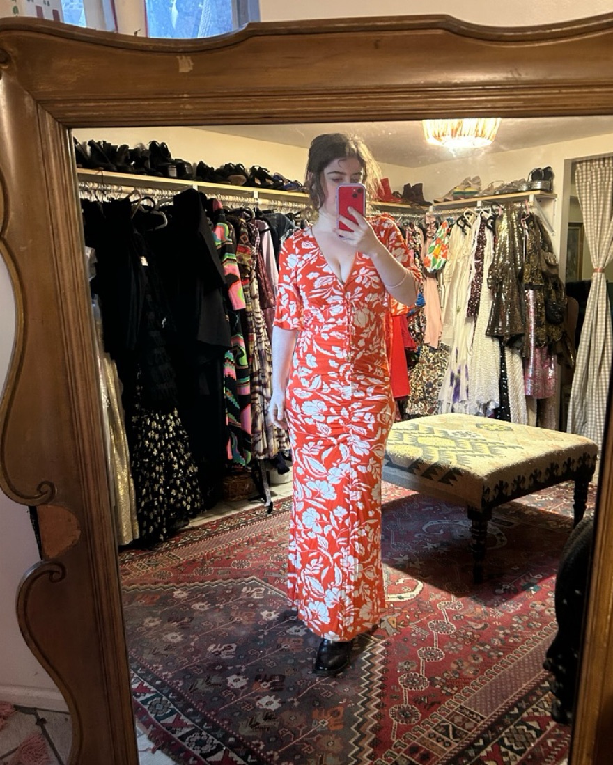 Saylor Orange Floral Maxi Dress by Saylor - Pickle