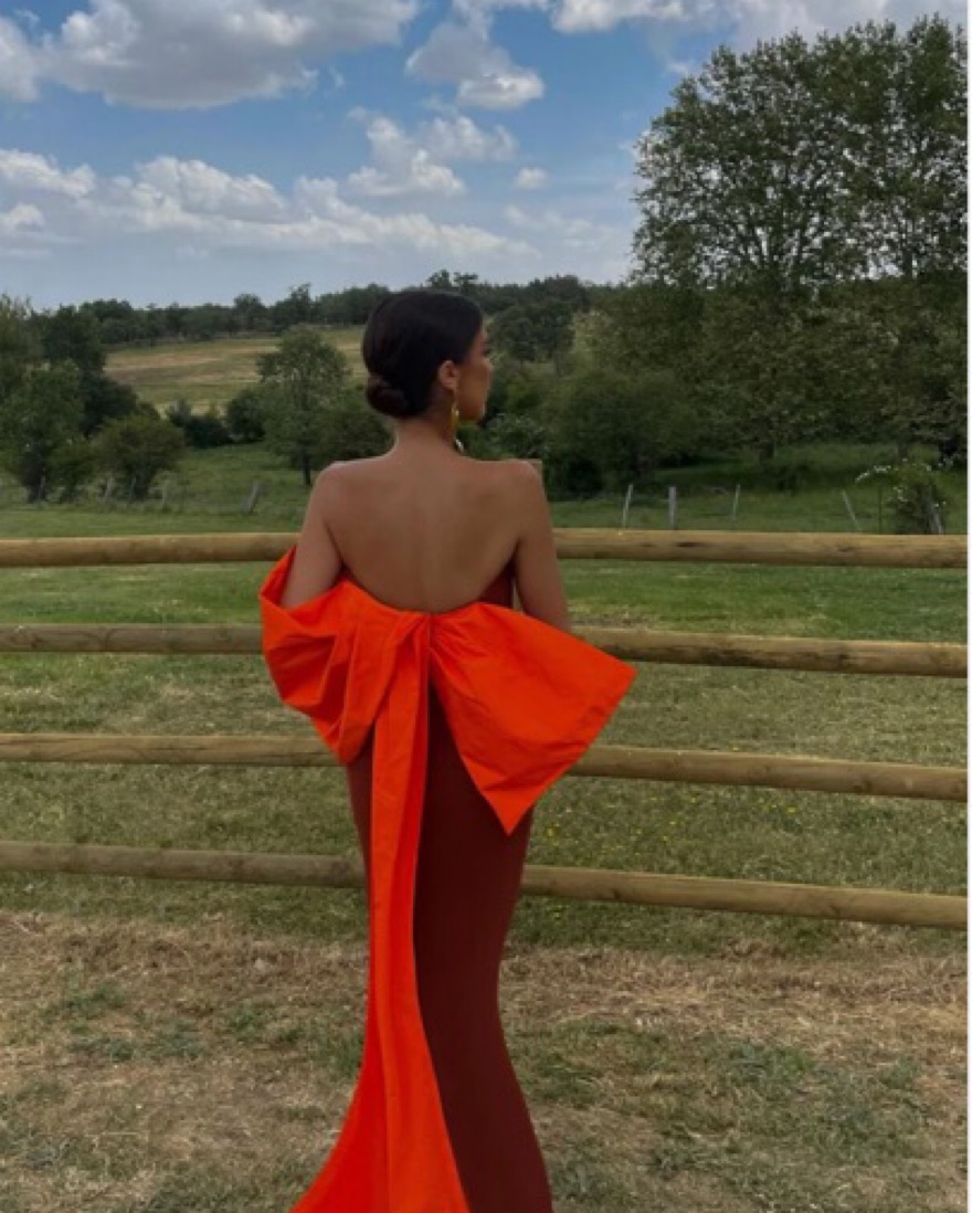 open lace back dress Little Orange Dress main image 1
