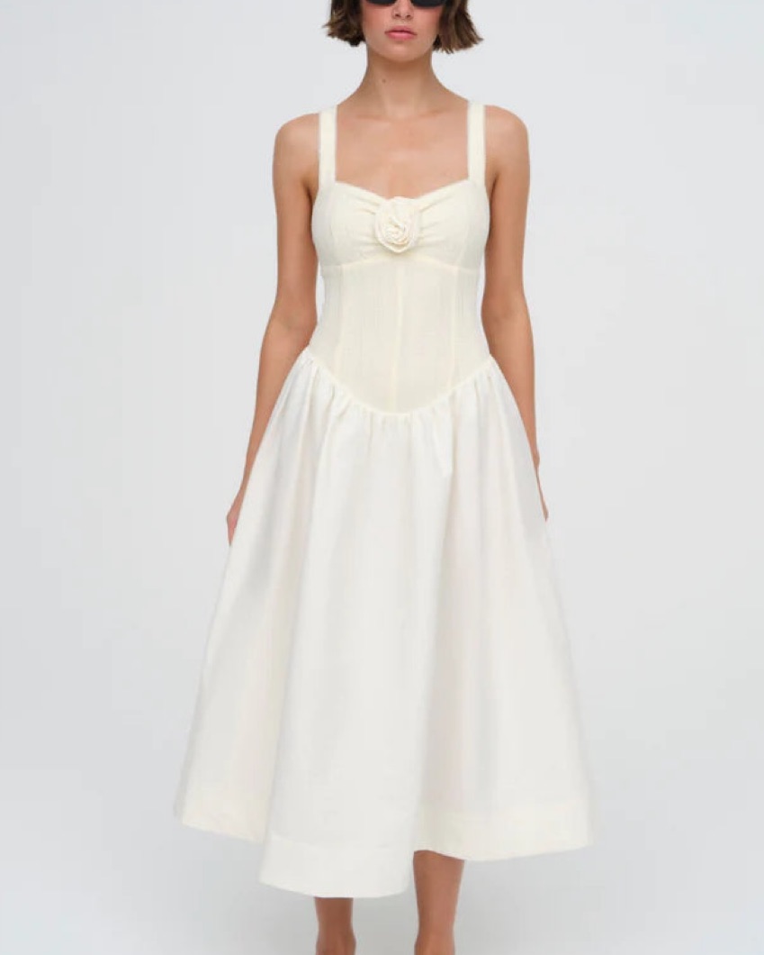 knee length dresses for ladies For Love & Lemons Billie Pointelle Midi Dress