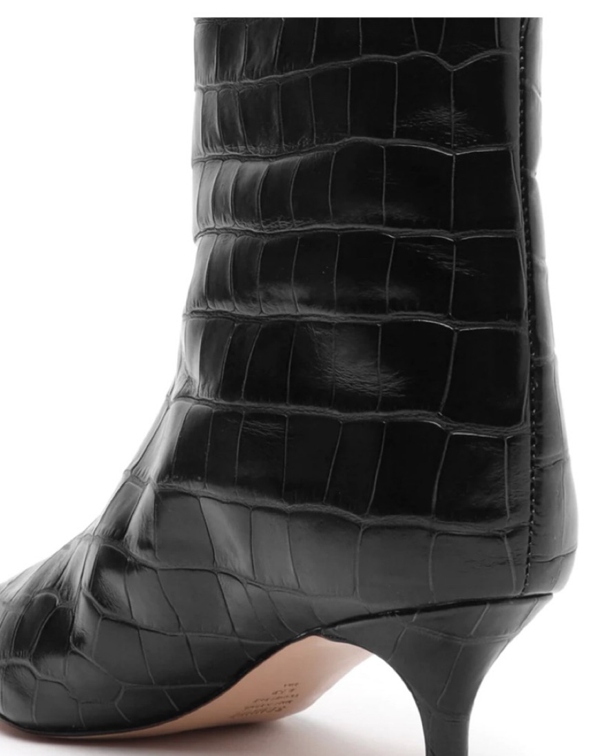 Black Croc Heeled Boots - Image 3