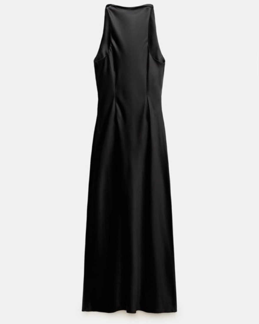 knee length dresses for ladies ZARA Grey Premium Collection Flowy Plaid Checked Midi Dress UK S