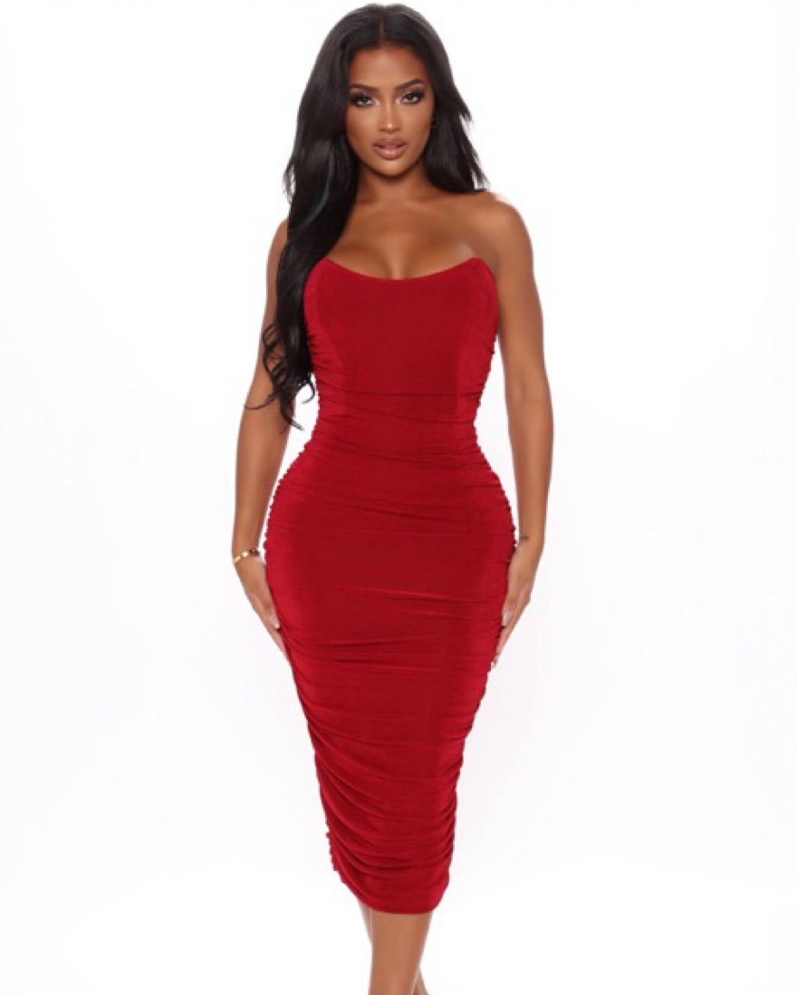 Red sleeveless dress - Image 2