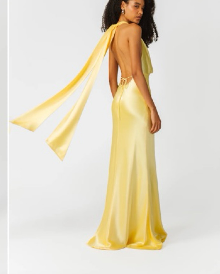 Yellow Silk Maxi Gown  - Image 2