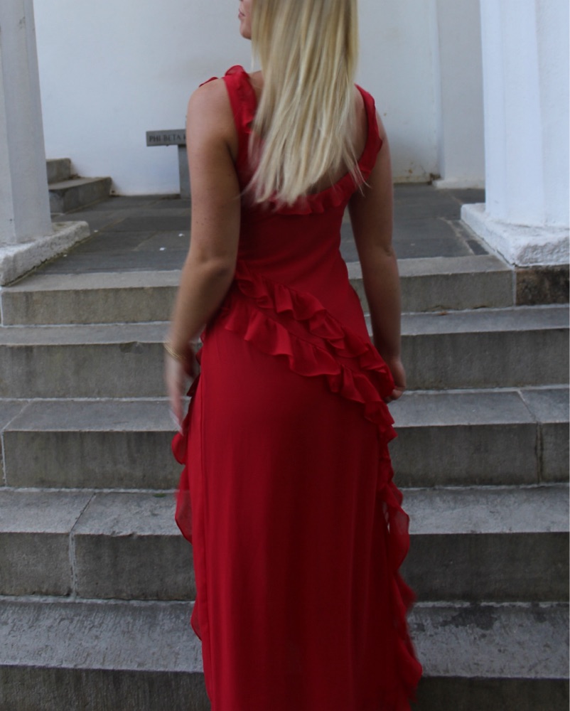 chinese dress ladies Ariela Cherry Ruffle Dress| The Borrowed Collective main image 0