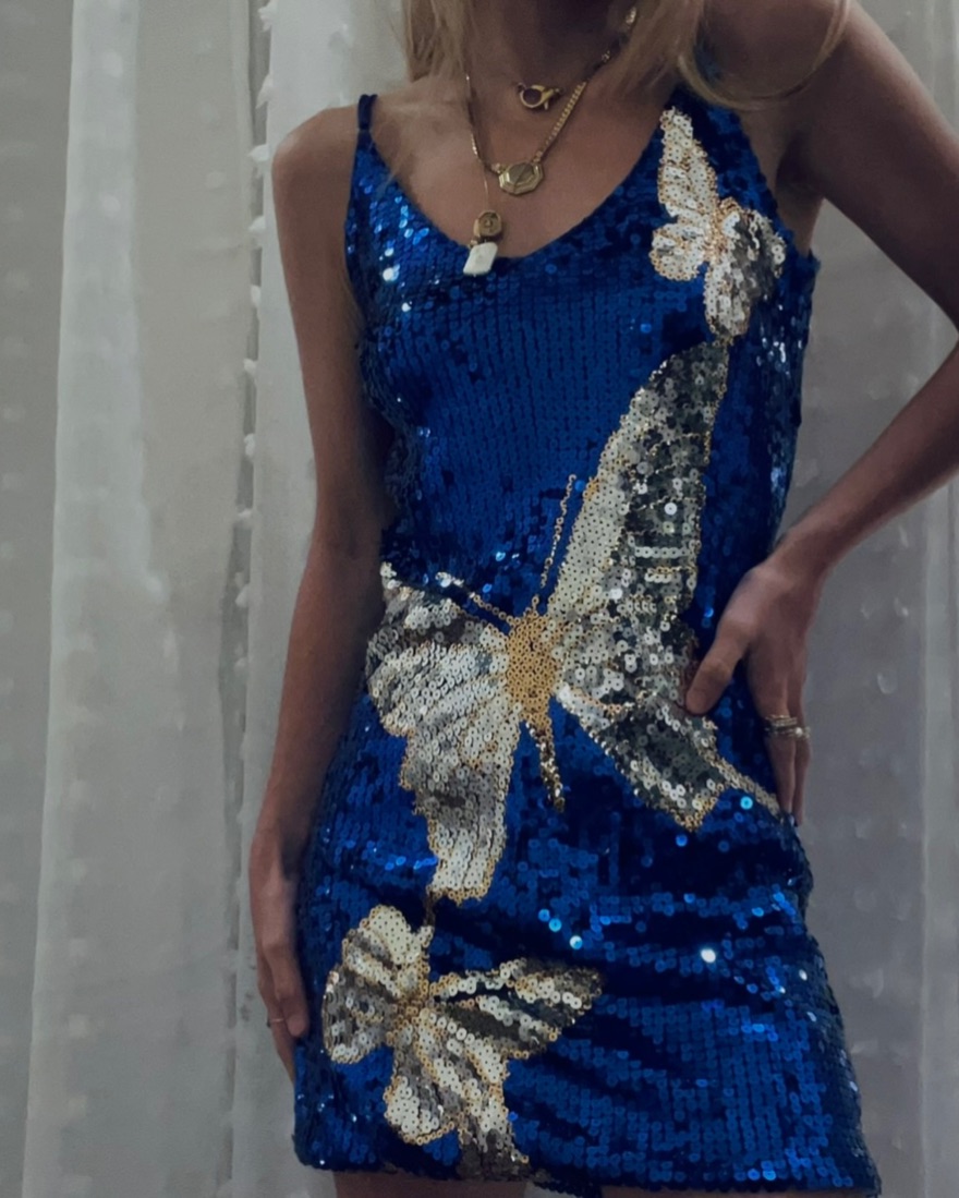 slim fit dress slacks Gianni Versace sequin dress – Jerome Vintage main image 1
