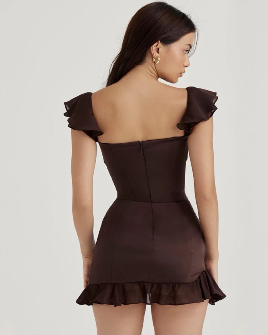 HOUSE OF CB Ruffle Corset Mini Dress by House of CB - Pickle