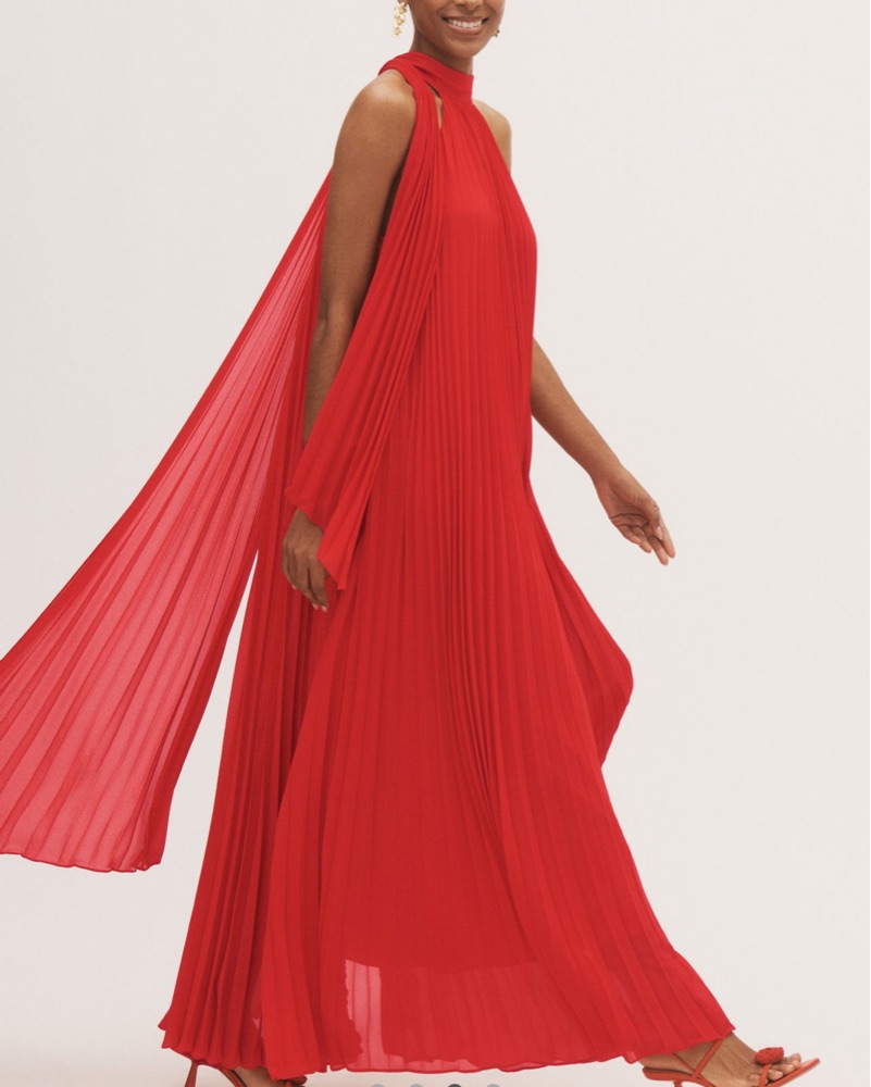 chinese dress ladies Solid Dresses for Women 2024 Mock Neck Long Sleeve Pleated A Line Dress  Elegant High Waist Maxi Dress with Belt Black at Amazon Women's Clothing  store