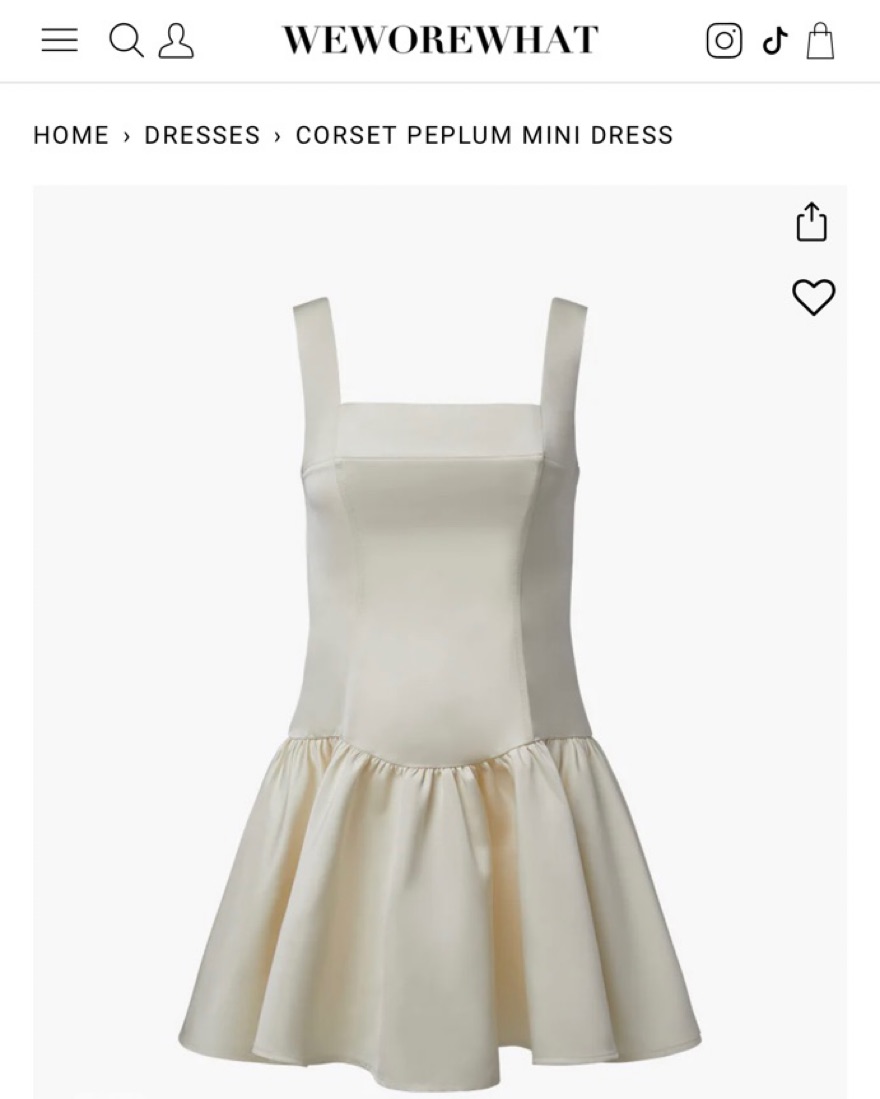 WeWoreWhat Corset Peplum Mini Dress by WeWoreWhat - Pickle
