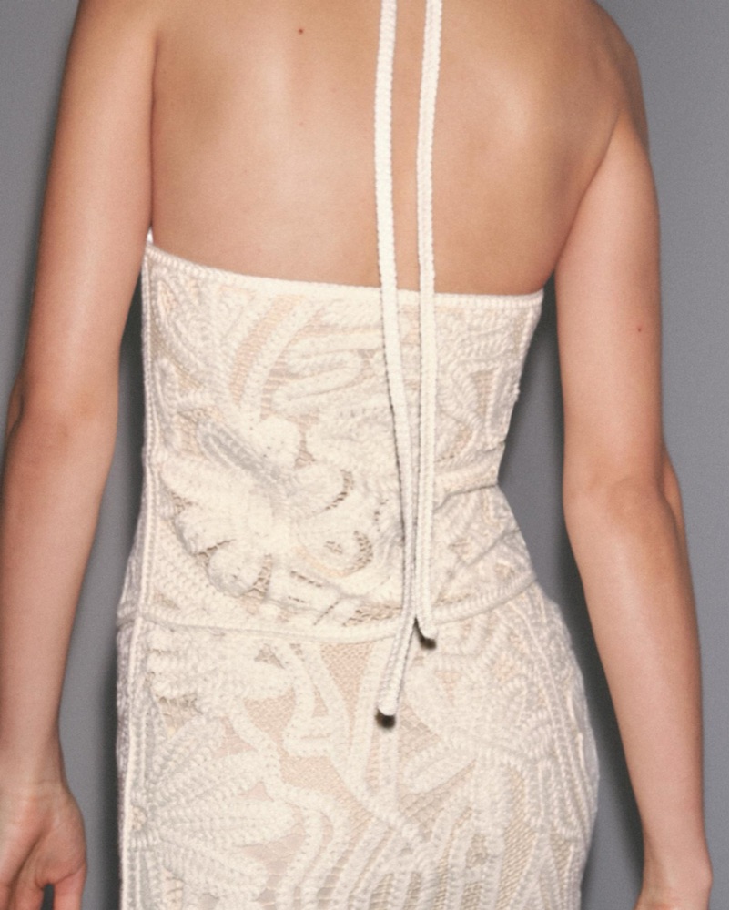 sachin and babi light blue dress Zara Embroidered Halter Mini Dress | M by Zara