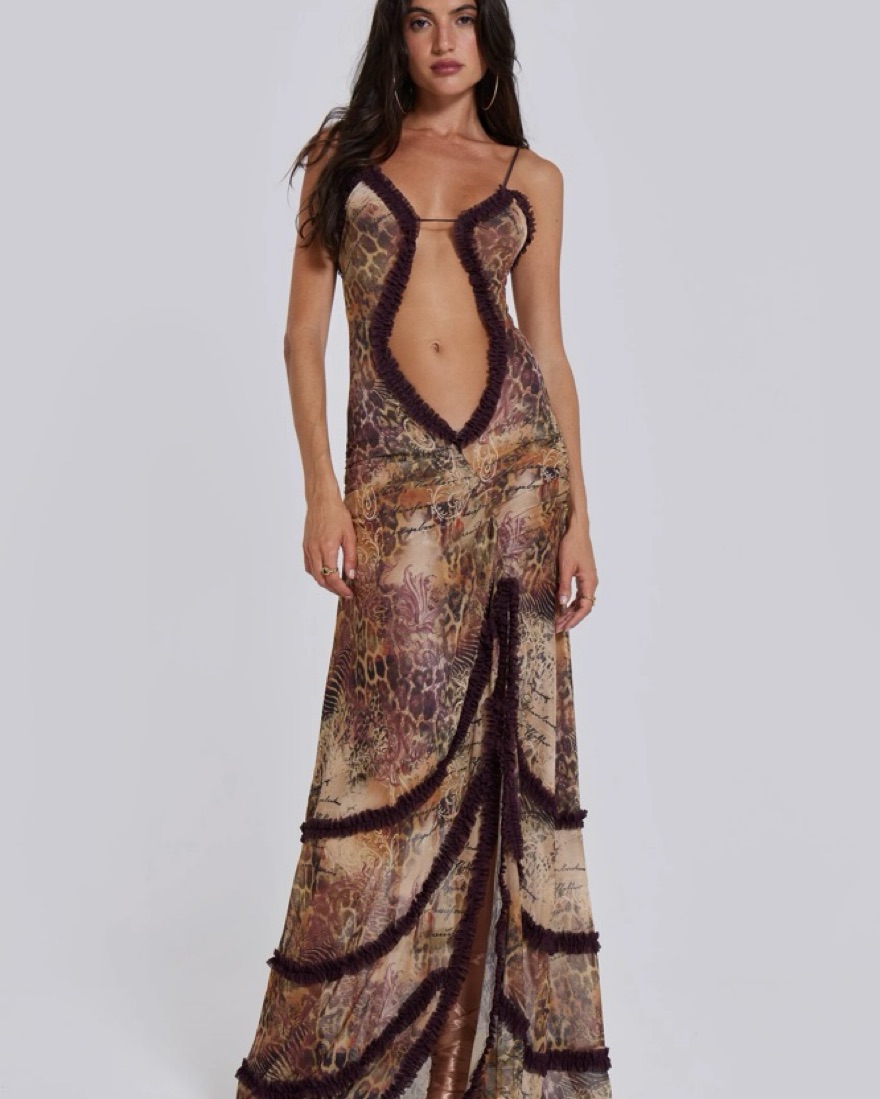 chinese dress ladies Jaded London Fatale Maxi Dress in Dusk  Liquid The Label
