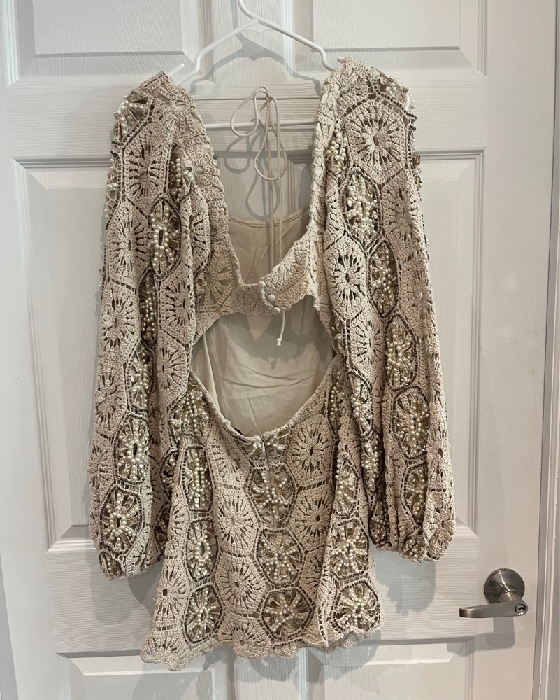 white christmas dresses All Saints All Saints Beaded Crochet Dress Long