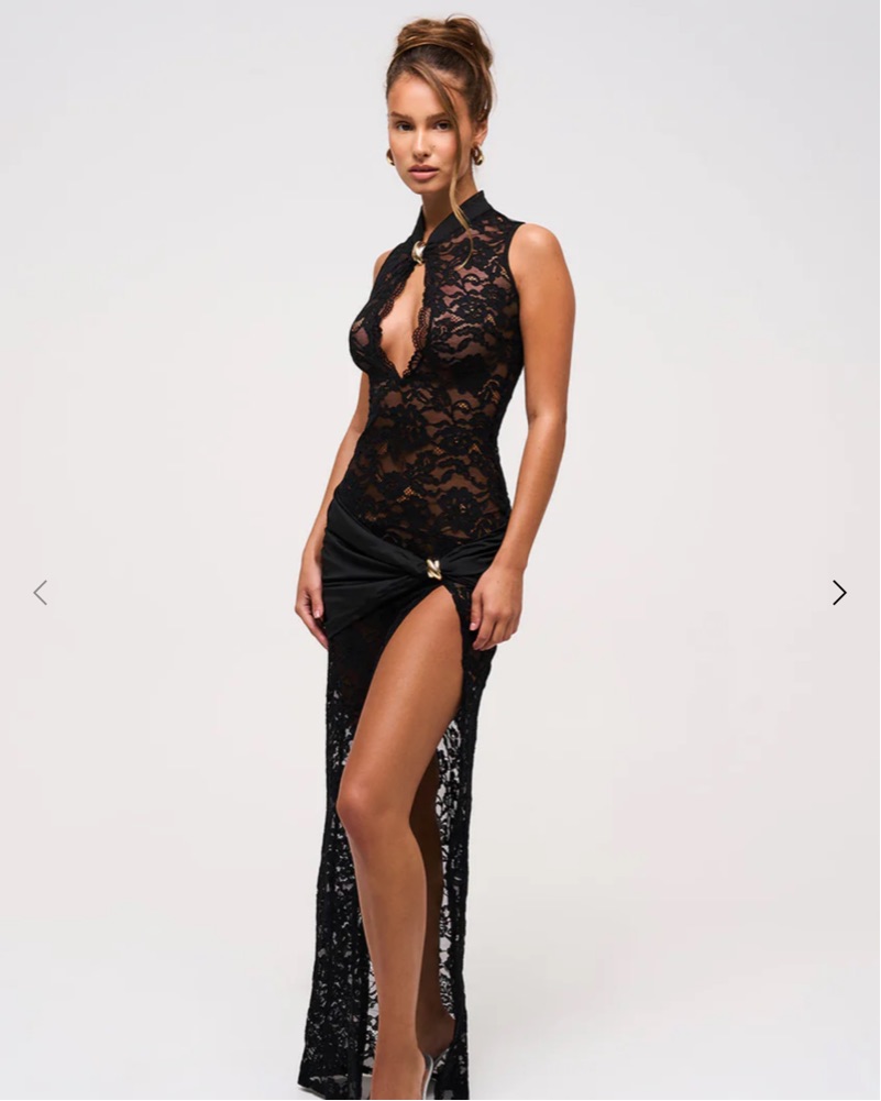 Murci Onyx Lace keyhole maxi dress by Murci - Pickle