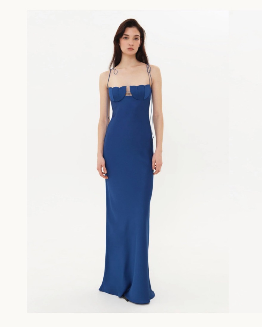 blue dress for baby girl Tulip: Mikado Fit-and-Flare Wedding Dress main image 0