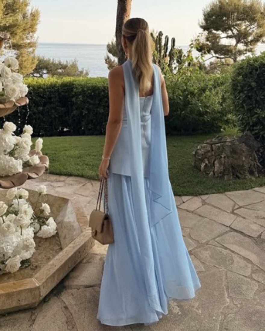 princess polly baby blue dress Cowl Neck Satin Sky Blue Mini Dress main image 1