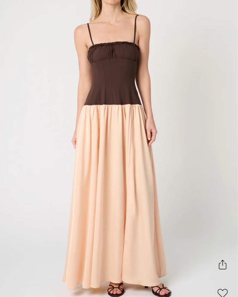 weworewhat brown dress WeWoreWhat Corset Pleated Midi Dress main image 0