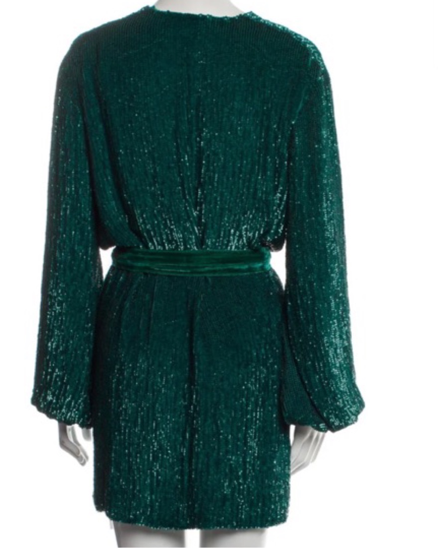 green emerald velvet dress Gabrielle Robe Dress main image 1