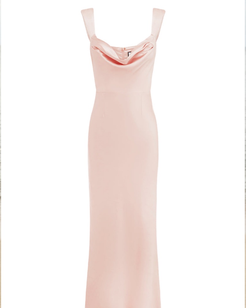 knee length dresses for ladies Margot Cowl Neck Satin Maxi Dress • Shop American Threads Online Dress Butter Yellow / S main image 0