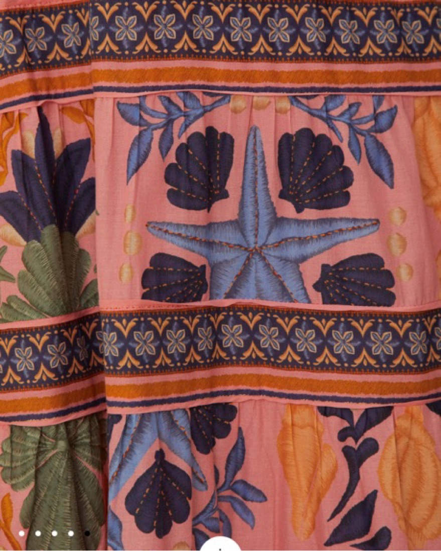 Farm Rio Pink Seashell Midi Dress - Image 6