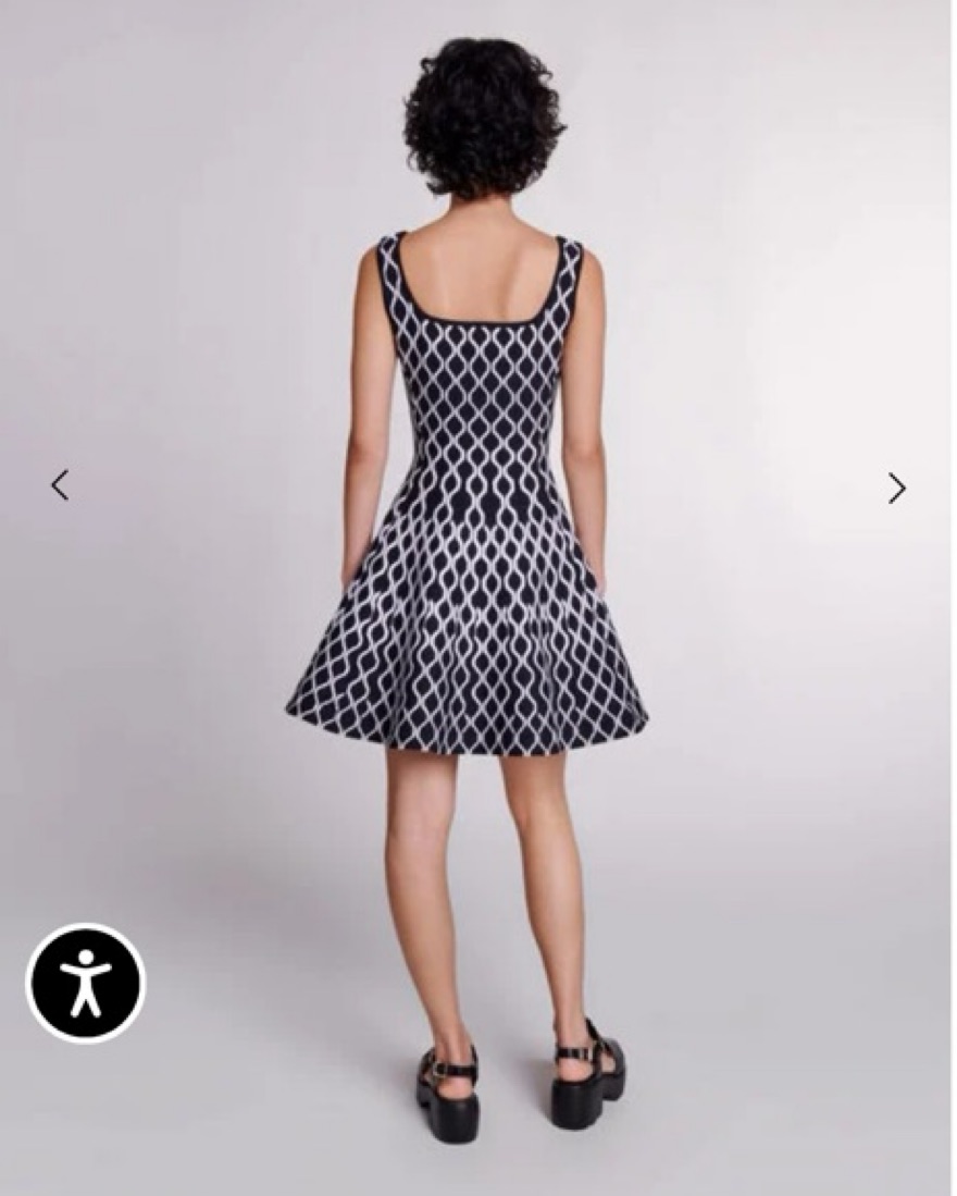 strapless open back dress Maje Jacquard knit short mini black dress main image 1