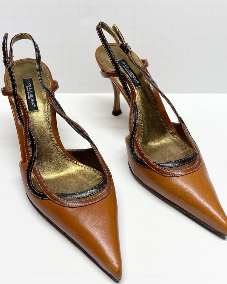 Escarpins Dolce & Gabbana Bronze Cuir Verni Effet Alligator - Taille 41 - Neufs Jamais Portés