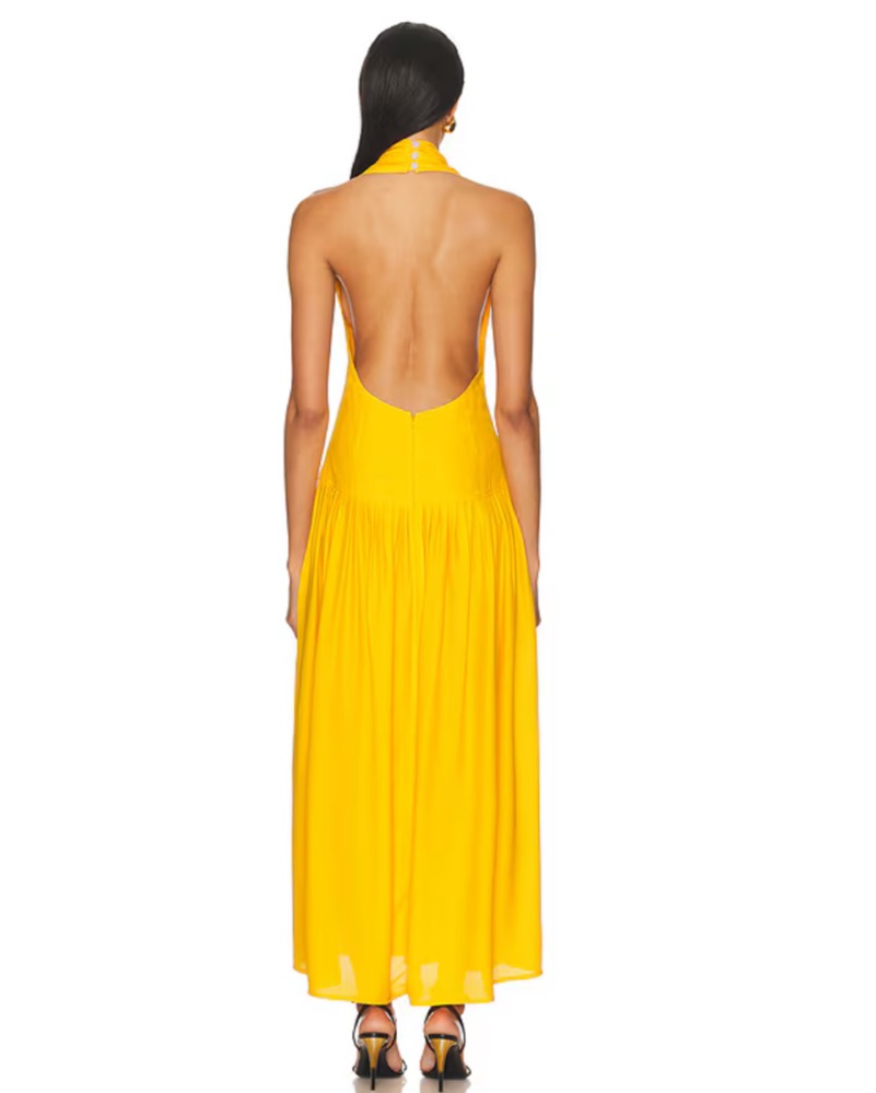 Proenza Schouler Tala Halter Maxi Dress by Proenza Schouler - Pickle
