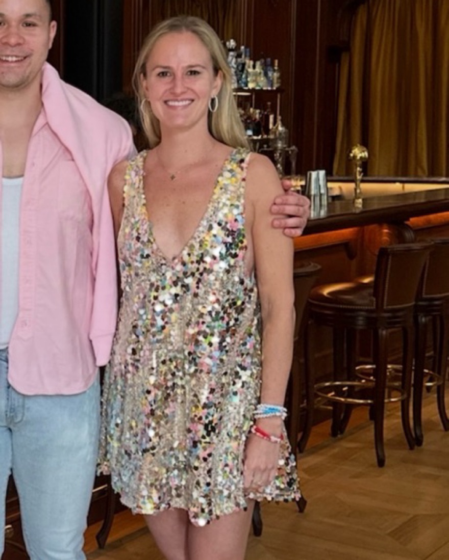 Rainbow Sequin Mini Dress by Aqua