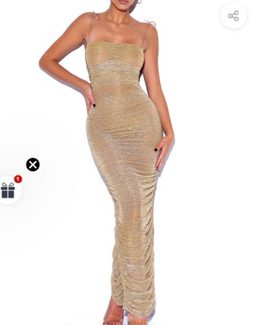 ruched rose gold dress Nina Canacci 1585 Size 10 Rose Gold Fitted Sequin Long Prom Dress Formal evening Gown Slit Ruched V neck main image 1