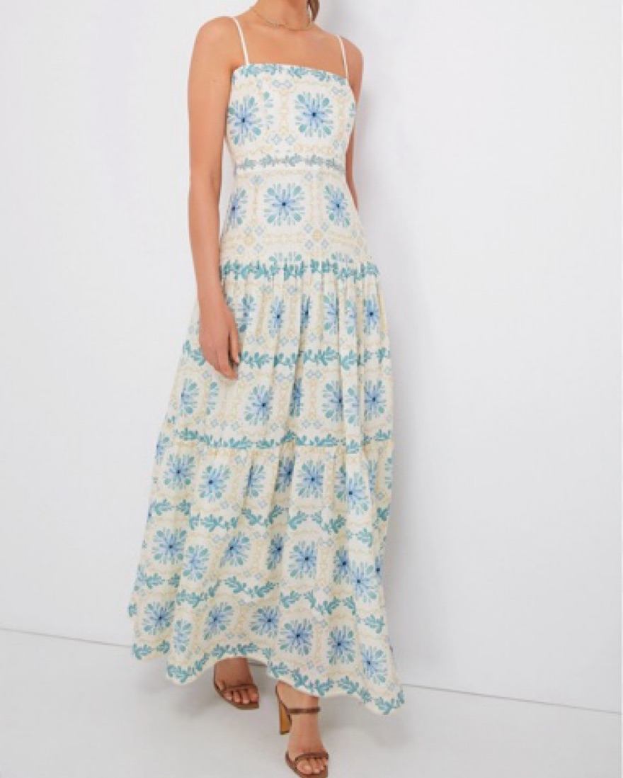 Agua Bendita Linen Dress by Agua by Agua Bendita - Pickle